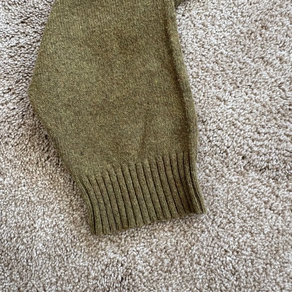 Sundance Cotton Blend Quarter‎ Zip Sweater Men's XXL Olive Green Wool Blend EUC